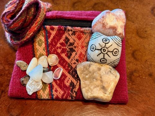 Woven Bag of the Five Pointed Chumpi Stone